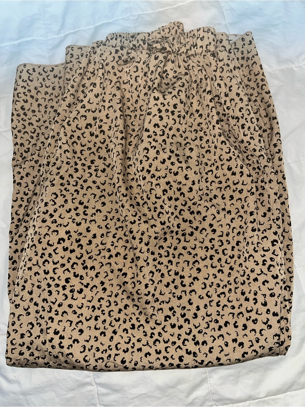 Leopard Print Elastic Waist Pants